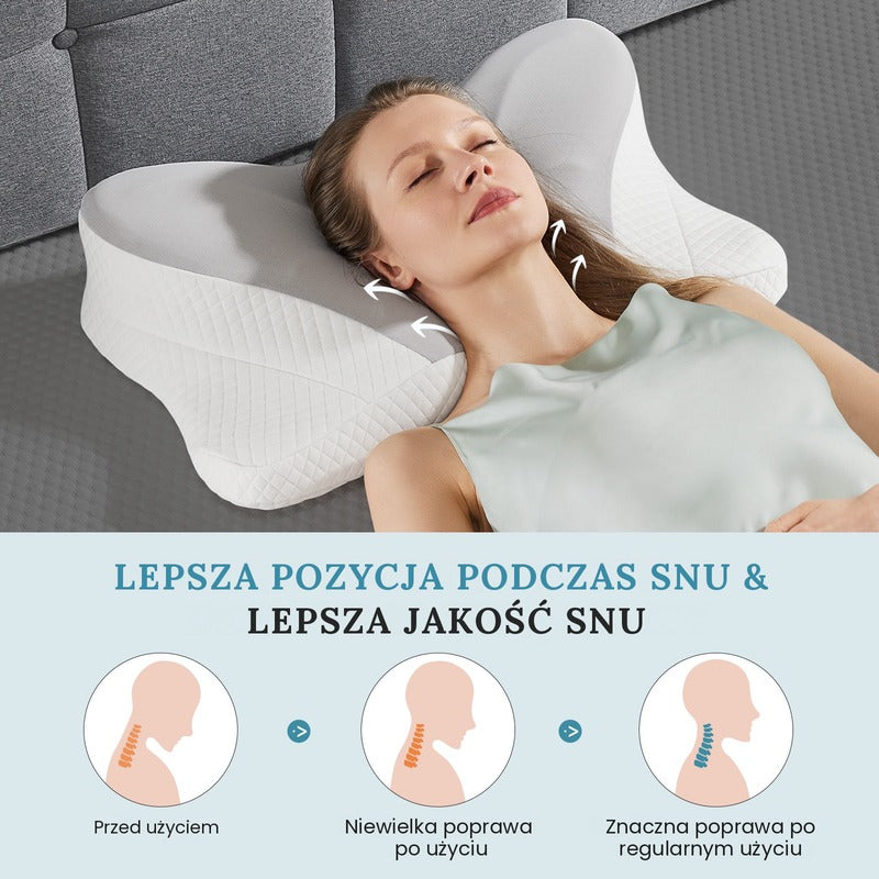 Poduszka ergonomiczna OrthoSpine™ – pianka memory, kształt motyla